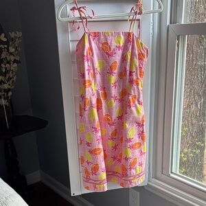 Lilly Pulitzer Pink with Yellow & Orange Tropical Print Dress